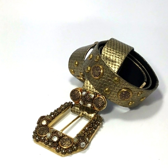 St. Maarten Vintage Gold studs jeweled belt Size S-M main image 7
